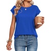 Zeagoo Womens Tops Summer Casual Cap Sleeve Tshirts Shirts Business Blouses(Blue)