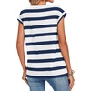 Zeagoo Womens Tops Summer Casual Cap Sleeve Tshirts Shirts Business Blouses(Blue White Striped)