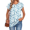 Zeagoo Womens Tops Summer Casual Cap Sleeve Tshirts Shirts Business Blouses(Blue and White)