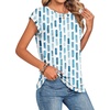Zeagoo Womens Tops Summer Casual Cap Sleeve Tshirts Shirts Business Blouses(Blue and White)