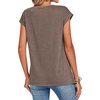 Zeagoo Womens Tops Summer Casual Cap Sleeve Tshirts Shirts Business Blouses(Chocolate Brown)