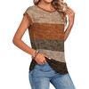 Zeagoo Womens Tops Summer Casual Cap Sleeve Tshirts Shirts Business Blouses(Fall Weave Stripe)