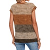 Zeagoo Womens Tops Summer Casual Cap Sleeve Tshirts Shirts Business Blouses(Fall Weave Stripe)