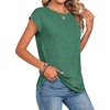 Zeagoo Womens Tops Summer Casual Cap Sleeve Tshirts Shirts Business Blouses(Forest Green)