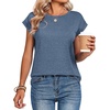 Zeagoo Womens Tops Summer Casual Cap Sleeve Tshirts Shirts Business Blouses(Haze Blue)