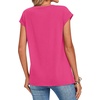 Zeagoo Womens Tops Summer Casual Cap Sleeve Tshirts Shirts Business Blouses(Hot Pink)