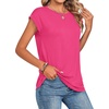 Zeagoo Womens Tops Summer Casual Cap Sleeve Tshirts Shirts Business Blouses(Hot Pink)