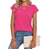 Zeagoo Womens Tops Summer Casual Cap Sleeve Tshirts Shirts Business Blouses(Hot Pink)