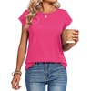Zeagoo Womens Tops Summer Casual Cap Sleeve Tshirts Shirts Business Blouses(Hot Pink)