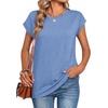 Zeagoo Womens Tops Summer Casual Cap Sleeve Tshirts Shirts Business Blouses(Light Blue)