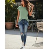 Zeagoo Womens Tops Summer Casual Cap Sleeve Tshirts Shirts Business Blouses(Light Green)