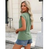 Zeagoo Womens Tops Summer Casual Cap Sleeve Tshirts Shirts Business Blouses(Light Green)