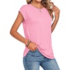Zeagoo Womens Tops Summer Casual Cap Sleeve Tshirts Shirts Business Blouses(Light Pink)