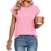 Zeagoo Womens Tops Summer Casual Cap Sleeve Tshirts Shirts Business Blouses(Light Pink)