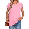 Zeagoo Womens Tops Summer Casual Cap Sleeve Tshirts Shirts Business Blouses(Light Pink)