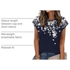 Zeagoo Womens Tops Summer Casual Cap Sleeve Tshirts Shirts Business Blouses(Navy Floral)