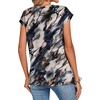 Zeagoo Womens Tops Summer Casual Cap Sleeve Tshirts Shirts Business Blouses(Navy Printed)