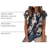 Zeagoo Womens Tops Summer Casual Cap Sleeve Tshirts Shirts Business Blouses(Navy Printed)