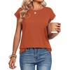 Zeagoo Womens Tops Summer Casual Cap Sleeve Tshirts Shirts Business Blouses(Orange)