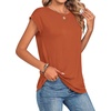Zeagoo Womens Tops Summer Casual Cap Sleeve Tshirts Shirts Business Blouses(Orange)