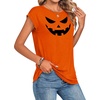 Zeagoo Womens Tops Summer Casual Cap Sleeve Tshirts Shirts Business Blouses(Pumpkin)
