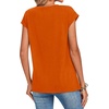 Zeagoo Womens Tops Summer Casual Cap Sleeve Tshirts Shirts Business Blouses(Pumpkin)
