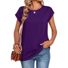 Zeagoo Womens Tops Summer Casual Cap Sleeve Tshirts Shirts Business Blouses(Purple)