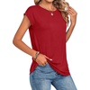 Zeagoo Womens Tops Summer Casual Cap Sleeve Tshirts Shirts Business Blouses(Red Color)