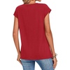 Zeagoo Womens Tops Summer Casual Cap Sleeve Tshirts Shirts Business Blouses(Red Color)