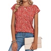 Zeagoo Womens Tops Summer Casual Cap Sleeve Tshirts Shirts Business Blouses(Red Dots)