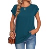 Zeagoo Womens Tops Summer Casual Cap Sleeve Tshirts Shirts Business Blouses(Teal)