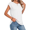 Zeagoo Womens Tops Summer Casual Cap Sleeve Tshirts Shirts Business Blouses(White)