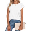 Zeagoo Womens Tops Summer Casual Cap Sleeve Tshirts Shirts Business Blouses(White)