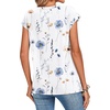 Zeagoo Womens Tops Summer Casual Cap Sleeve Tshirts Shirts Business Blouses(White Floral)