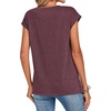 Zeagoo Womens Tops Summer Casual Cap Sleeve Tshirts Shirts Business Blouses(Wine Red)