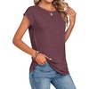 Zeagoo Womens Tops Summer Casual Cap Sleeve Tshirts Shirts Business Blouses(Wine Red)
