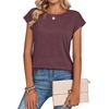 Zeagoo Womens Tops Summer Casual Cap Sleeve Tshirts Shirts Business Blouses(Wine Red)