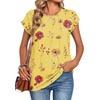Zeagoo Womens Tops Summer Casual Cap Sleeve Tshirts Shirts Business Blouses(Yellow Floral)