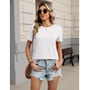 Zeagoo Womens Tshirt Short Sleeve Summer Tops Crewneck Casual Basic Tee Shirts Spring Clothes Trendy Outfit(A White)