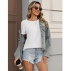 Zeagoo Womens Tshirt Short Sleeve Summer Tops Crewneck Casual Basic Tee Shirts Spring Clothes Trendy Outfit(A White)