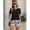 Zeagoo Womens Tshirt Short Sleeve Summer Tops Crewneck Casual Basic Tee Shirts Spring Clothes Trendy Outfit(Black)