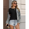 Zeagoo Womens Tshirt Short Sleeve Summer Tops Crewneck Casual Basic Tee Shirts Spring Clothes Trendy Outfit(Black)