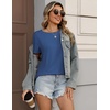 Zeagoo Womens Tshirt Short Sleeve Summer Tops Crewneck Casual Basic Tee Shirts Spring Clothes Trendy Outfit(Blue)