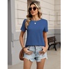 Zeagoo Womens Tshirt Short Sleeve Summer Tops Crewneck Casual Basic Tee Shirts Spring Clothes Trendy Outfit(Blue)