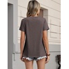 Zeagoo Womens Tshirt Short Sleeve Summer Tops Crewneck Casual Basic Tee Shirts Spring Clothes Trendy Outfit(Brown)
