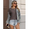 Zeagoo Womens Tshirt Short Sleeve Summer Tops Crewneck Casual Basic Tee Shirts Spring Clothes Trendy Outfit(Brown)