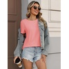 Zeagoo Womens Tshirt Short Sleeve Summer Tops Crewneck Casual Basic Tee Shirts Spring Clothes Trendy Outfit(Coral)