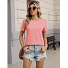 Zeagoo Womens Tshirt Short Sleeve Summer Tops Crewneck Casual Basic Tee Shirts Spring Clothes Trendy Outfit(Coral)