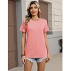 Zeagoo Womens Tshirt Short Sleeve Summer Tops Crewneck Casual Basic Tee Shirts Spring Clothes Trendy Outfit(Coral)
