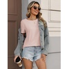Zeagoo Womens Tshirt Short Sleeve Summer Tops Crewneck Casual Basic Tee Shirts Spring Clothes Trendy Outfit(Cream)